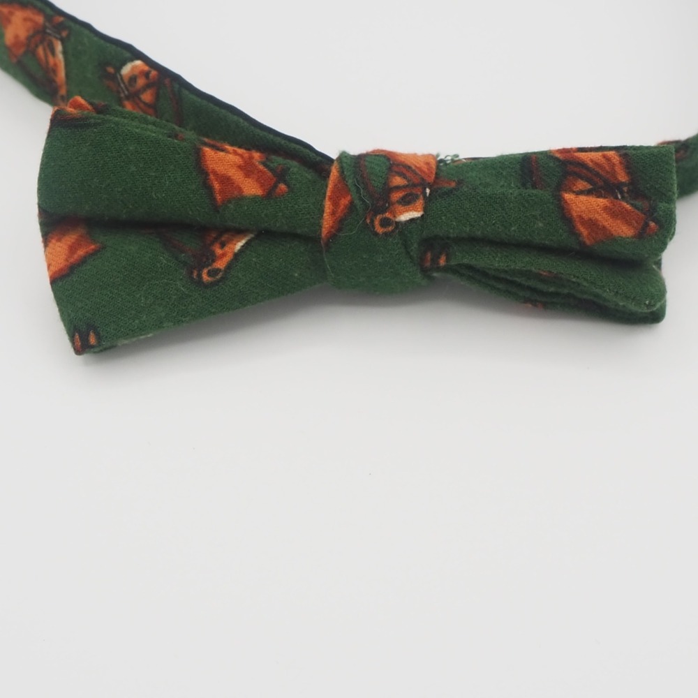 Vintage Ralph Lauren Horse Equestrian Bow Tie 100% Cotton Made in USA Adjustable